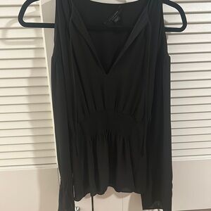 All Saints black cold shoulder blouse